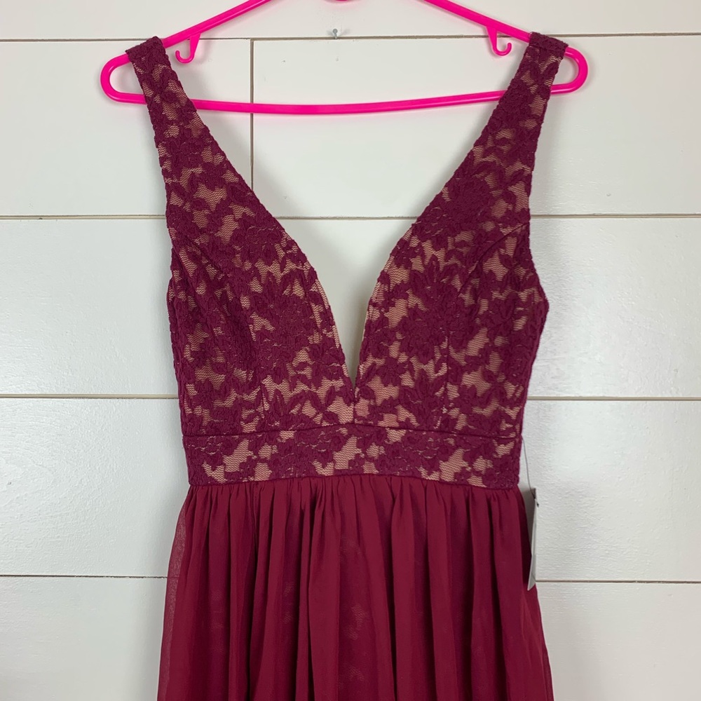 New Lulus Red Lace Maxi Dress Make Way For Wonderful Wedding Engagement Bridal - Picture 4 of 8